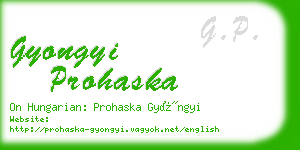 gyongyi prohaska business card